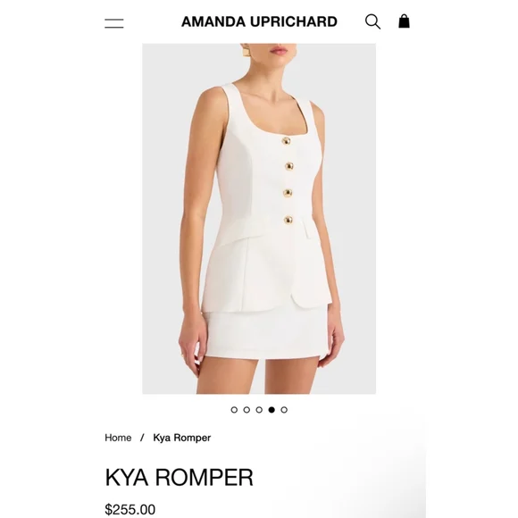 NWT Amanda Uprichard White Kya Romper Size S - Picture 1 of 5